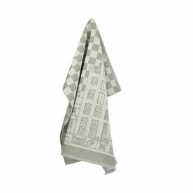 Bunzlau Castle Theedoek Canal Houses Dark Green 6386-G | 32893