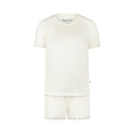 Charlie Choe Dames Muslin Short Set White N59137-38 | 33337