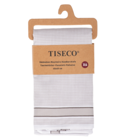 Tiseco Heren Zakdoeken 6P Grey 7040 | 33456