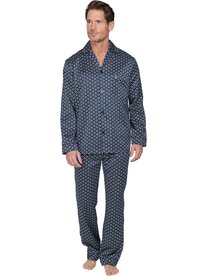 Robson Heren Doorknoop Pyjama Dark Blue 122262-800-1 | 34101