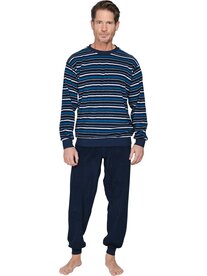 Robson Heren Badstof Pyjama Dark Blue 122262-814-1 | 34304