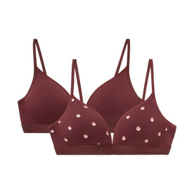 Ten Cate Girls Teens Bra Padded 2-Pack Deer Dots Dahlia 60868-6271 | 33995