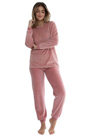 Cocodream Dames Velours Pyjama Roze 651172 | 34121