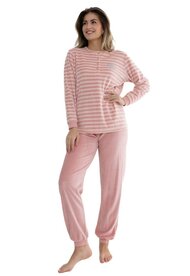Cocodream Dames Pyjama Velours Roze 651173 | 34120