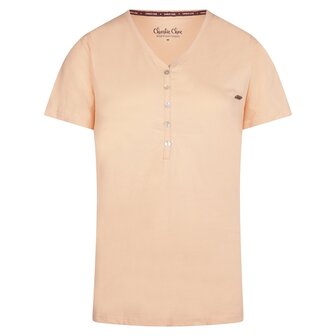 Charlie Choe Dames Shirt Peach V43100-38 | 27636