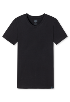 Schiesser Men Long Life Cotton T-Shirt V-hals Black 145140-000 | 12305