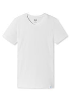 Schiesser Men Long Life Cotton T-Shirt V-hals White 172468-100 | 12304