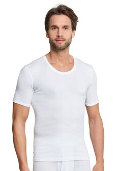 Schiesser Men Cotton Essentials Feinripp T-Shirt Wit 205145-100 | 26373