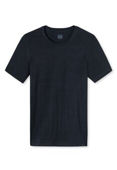 Schiesser Men Long Life Soft T-Shirt O-hals Blue Black 164233-001 | 23629