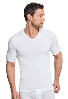 Schiesser Men Original Classics Feinripp T-Shirt V-hals Wit 005123-100 | 26379