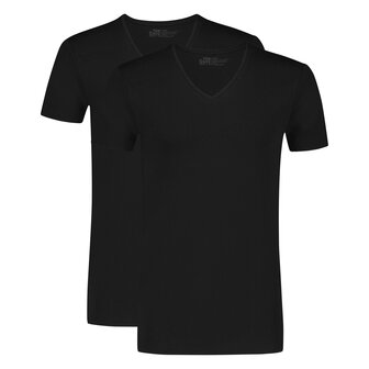 Ten Cate Men Basics T-Shirts V-Neck 2-Pack Black 32325-090 | 26929