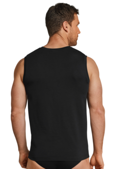 Schiesser Men Long Life Cotton Tanktop V-hals Black 145139-000 | 12303