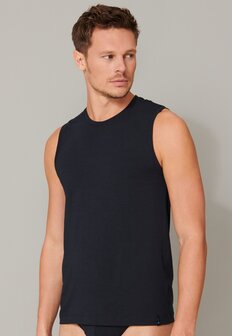 Schiesser Men Long Life Soft Tanktop Blue Black 164104-001 | 21079