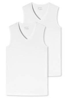 Schiesser Men 95/5 Tanktops V-hals 2-Pack Wit 173981-100 | 25578