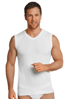 Schiesser Men Long Life Cotton Tanktop V-hals White 145139-100 | 12302