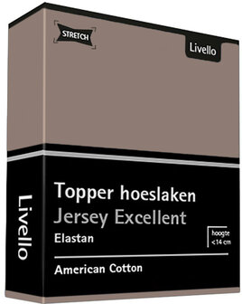 Livello Jersey Excellent Topper Hoeslaken Taupe BLLIV33THL-856TP | 28922