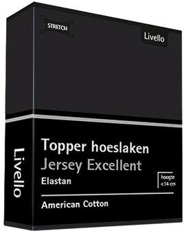 Livello Jersey Excellent Topper Hoeslaken Black BLLIV33THL-990ZW | 28923