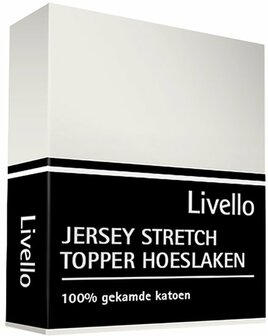 Livello Jersey Stretch Topper Hoeslaken Offwhite HLJ155TOP-OFW | 12006
