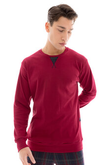 Ulisse Heren Pyjama Jaquard Ruit Bordo W-M687 | 29223