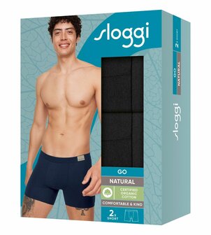 Sloggi Men Go Natural Short 2-Pack Black 10214598-004 | 27859