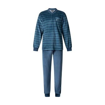 Outfitter Heren Velours Pyjama Blauw 451574 | 29118