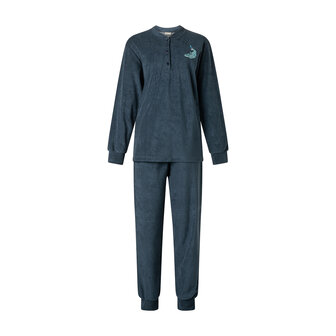 Lunatex Dames Badstof Pyjama Donkerblauw 12-4206-140 | 28888