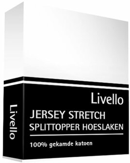 Livello Jersey Stretch Splittopper Hoeslaken White HLJ155SPLIT-WIT | 11900