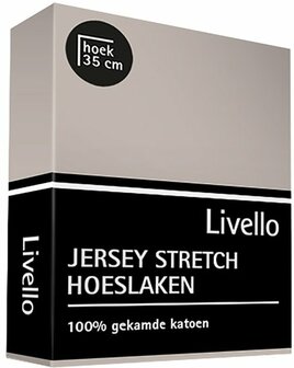Livello Jersey Stretch Hoeslaken Stone HLJ155-965STO | 14473