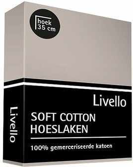 Livello Soft Cotton Hoeslaken Stone BLLIV25 | 20154 - 20155