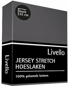 Livello Jersey Stretch Hoeslaken Dark Grey HLJ155-970DGS | 9987