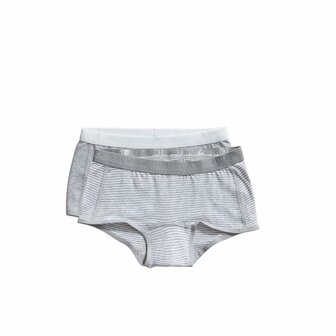 Ten Cate Girls Basic Shorts 2-Pack Grey Stripe 31120-3056 | 20919