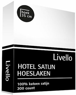 Hotel Collection Katoen Satijnen Hoeslaken Wit HC300WI HL | 4501-11170