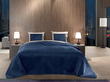 Yellow Bedsprei Victoria Navy Blue 30656