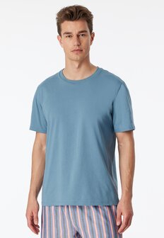 Schiesser Mix+Relax Heren T-Shirt Blue Grey 163832-808 | 29662