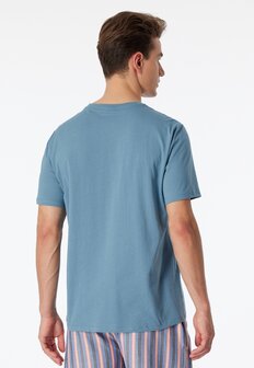 Schiesser Mix+Relax Heren T-Shirt Blue Grey 163832-808 | 29662