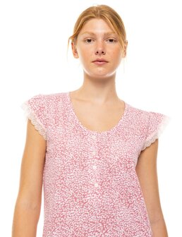 Pink Label Dames Nachthemd Leopard Rose S1463 | 31588
