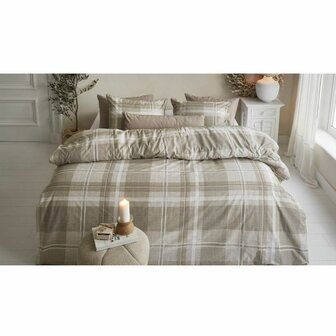 Rivi&egrave;ra Maison Dekbedovertrek Tartan Check Sand 32345