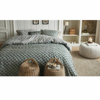 Rivi&egrave;ra Maison Dekbedovertrek Wool Green 32326