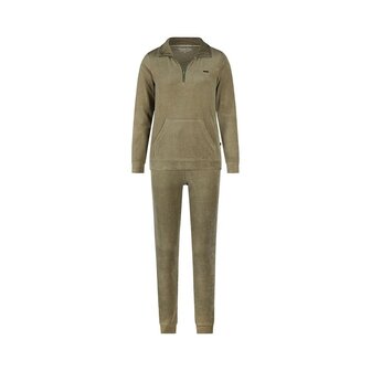 Charlie Choe Dames Velours Huispak Faded Green O57119-38 | 32310