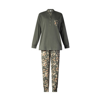 Lunatex Dames Double Jersey Pyjama Donkergroen 12-4259 | 32129