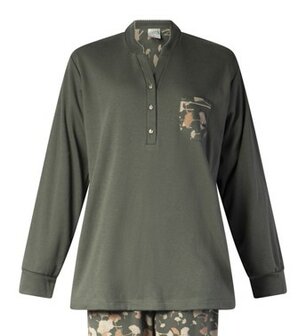 Lunatex Dames Double Jersey Pyjama Donkergroen 12-4259 | 32129