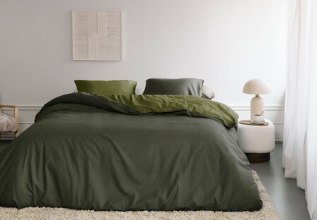 Beddinghouse Flanel Dekbedovertrek Warm Green 32374