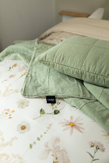 Linolux Sprei Stonewashed Blocks Mineral Green LNX SPREI STONMN | 32222
