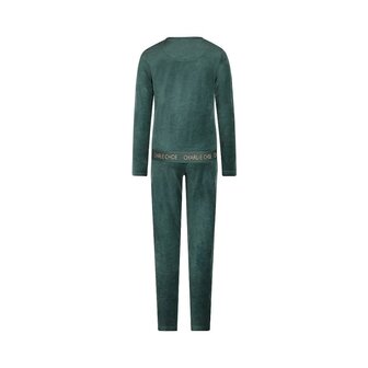 Charlie Choe Dames Velours Huispak Teal Green O57147-38 | 32299
