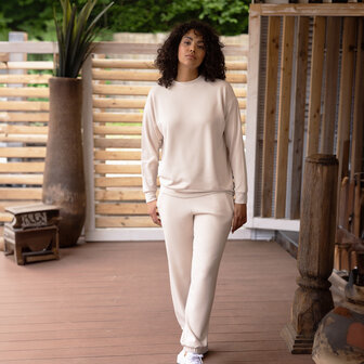 Like It! Dames Lounge Shirt Stone 6188470-582 | 32246