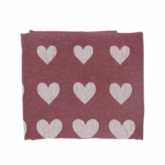 Bunzlau Castle Theedoek Hearts Burgundy 6413 | 32441