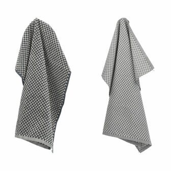 Bunzlau Castle Theedoek Small Check Anthracite 6419 | 32438
