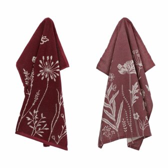 Bunzlau Castle Keukendoek Wild Flowers Burgundy 6422 | 32440