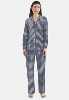 G&ouml;tzburg Dames Doorknoop Pyjama Blauw 250259-4009-625 | 32427