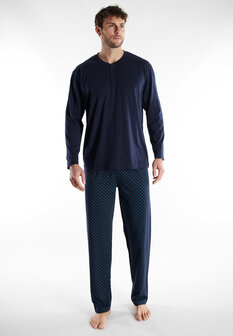 G&ouml;tzburg Heren Pyjama Donkerblauw 452328-4009-635 | 32204
